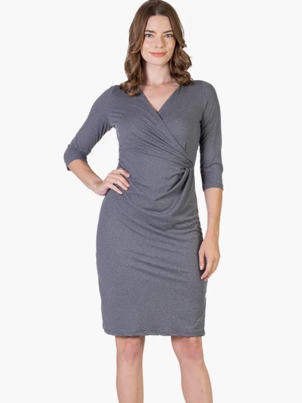 Draped in Style Knee Length V-neck Dress
24seven Comfort Apparel